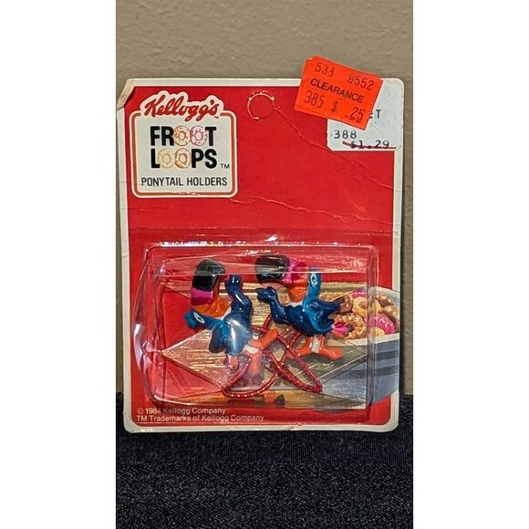 Vintage 1984 Kellogg's Froot Loops Ponytail Holders Toucan Sam - Picture 1 of 2